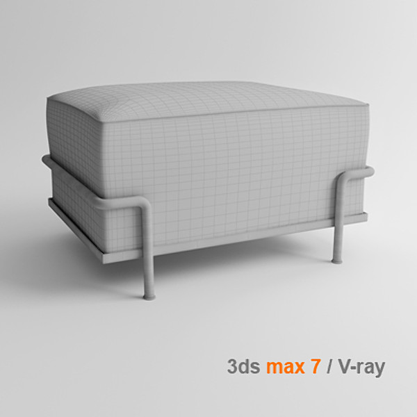 3d model le corbusier ottoman - lc2 ottoman by lajhar